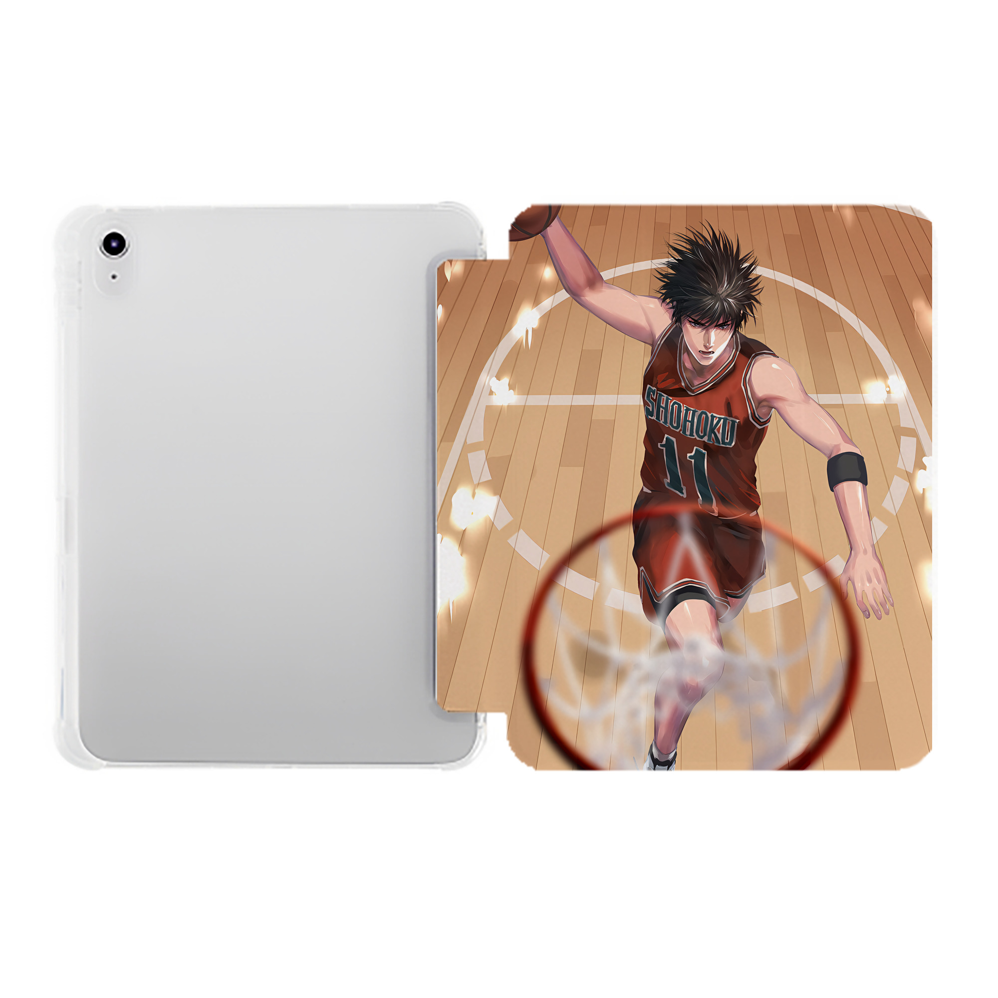 （画像用） SLAM DUNK／スラムダンク IPad ケース ペン収納付き 三つ折りスタンド PUレザー×シリコン 対応機種9.5/10.5/10.9インチ